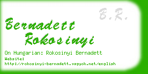 bernadett rokosinyi business card